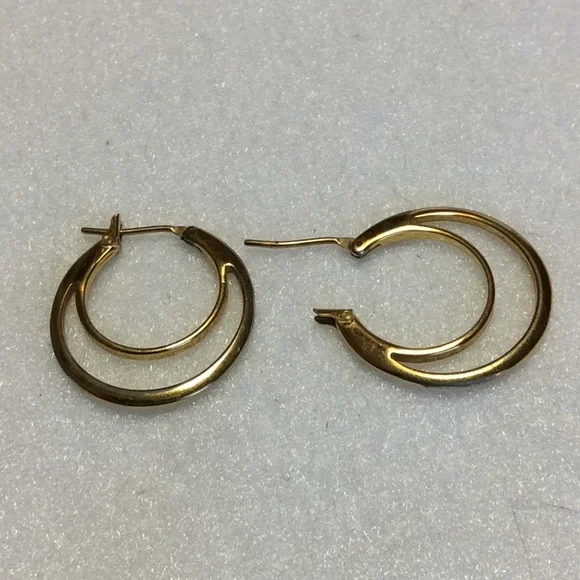 FINAL SALE PRICE 2 Pairs of 14K Triple Dia Earrings + Monet Hoops - Picture 8 of 8